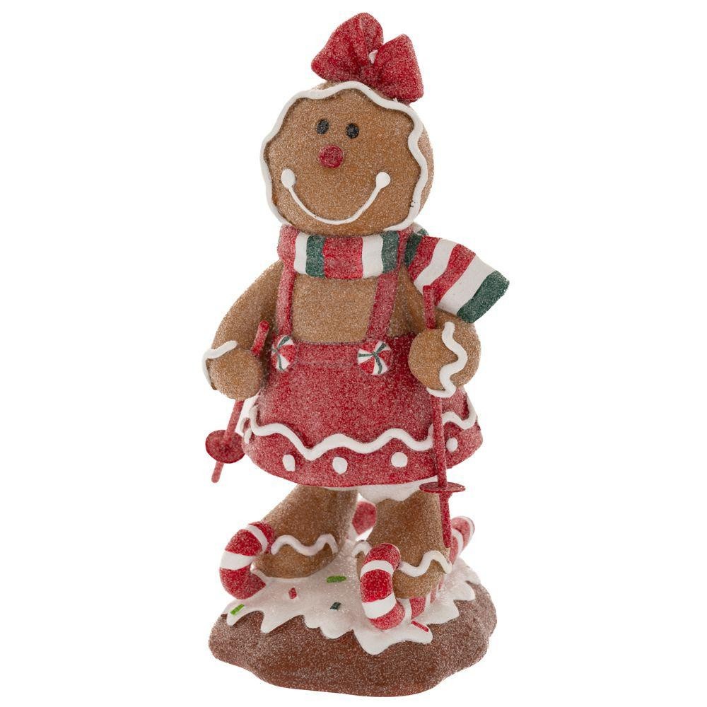 BAMBINA DI PAN DI ZENZERO IN POLIRESINA ROSSA 11X11X22CM